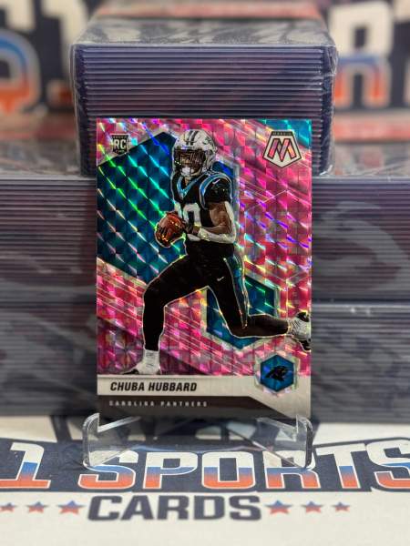 2021 Panini Mosaic (Pink Camo Prizm) Chuba Hubbard Rookie 325