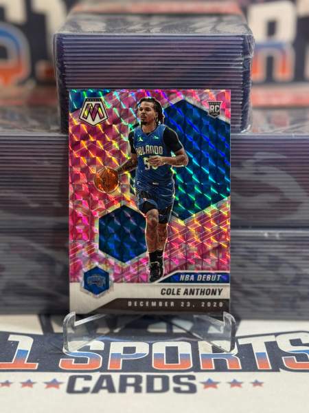 2021 Panini Mosaic (Pink Camo Prizm, NBA Debut) Cole Anthony Rookie 268