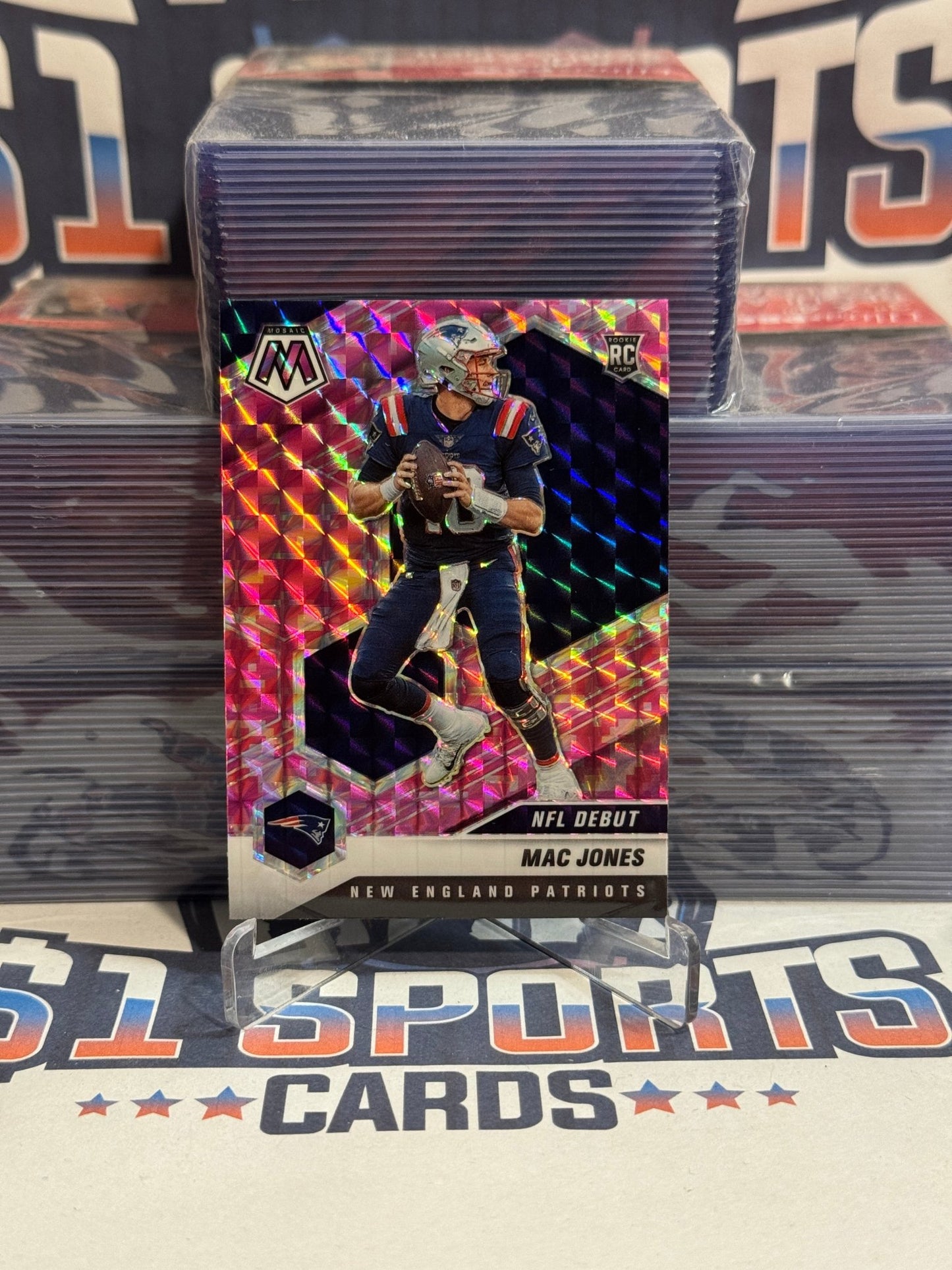 2021 Panini Mosaic (Pink Camo Prizm, NFL Debut) Mac Jones Rookie 245