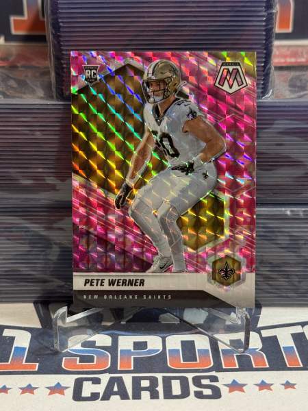 2021 Panini Mosaic (Pink Camo Prizm) Pete Werner Rookie 367