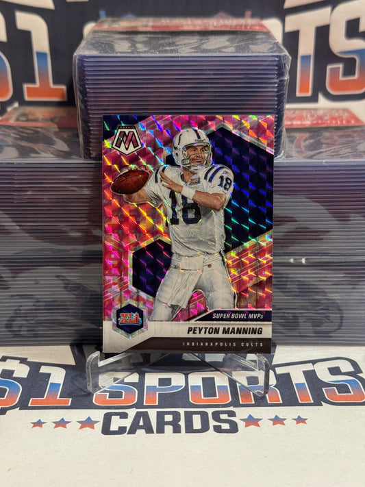 2021 Panini Mosaic (Pink Camo Prizm, Super Bowl MVPs) Peyton Manning 287