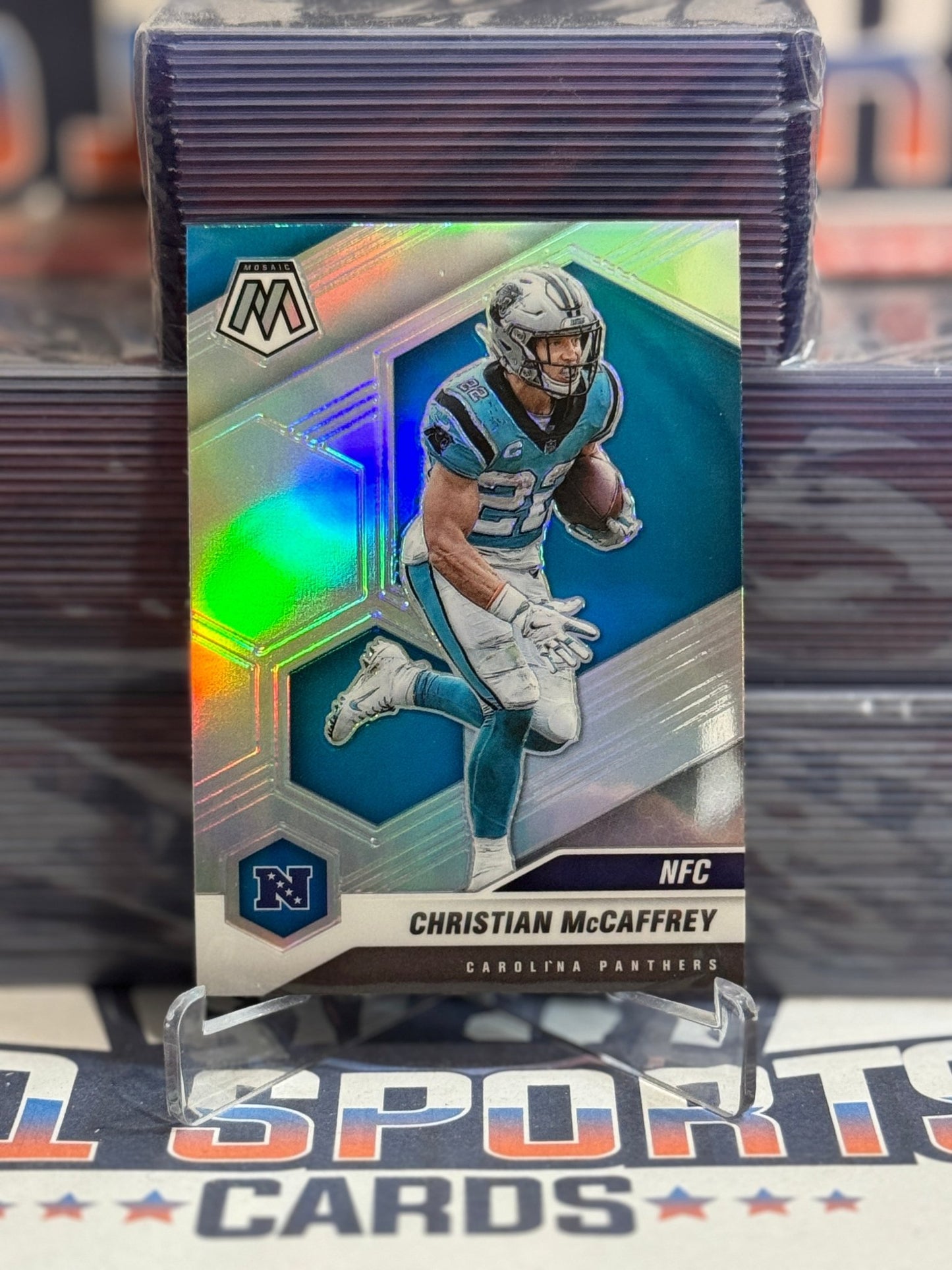 2021 Panini Mosaic (Silver Prizm) Christian McCaffrey 210
