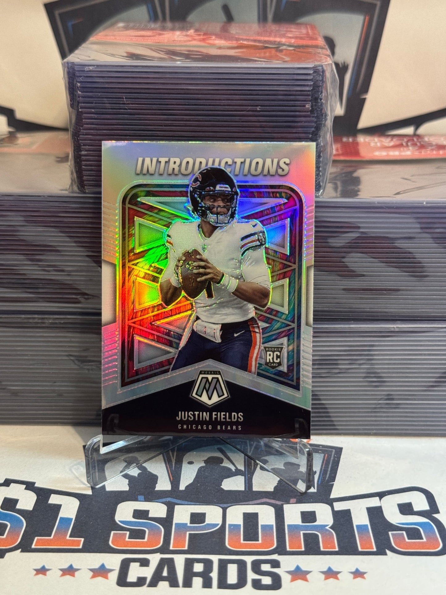 2021 Panini Mosaic (Silver Prizm, Introdutions) Justin Fields Rookie #I - 4