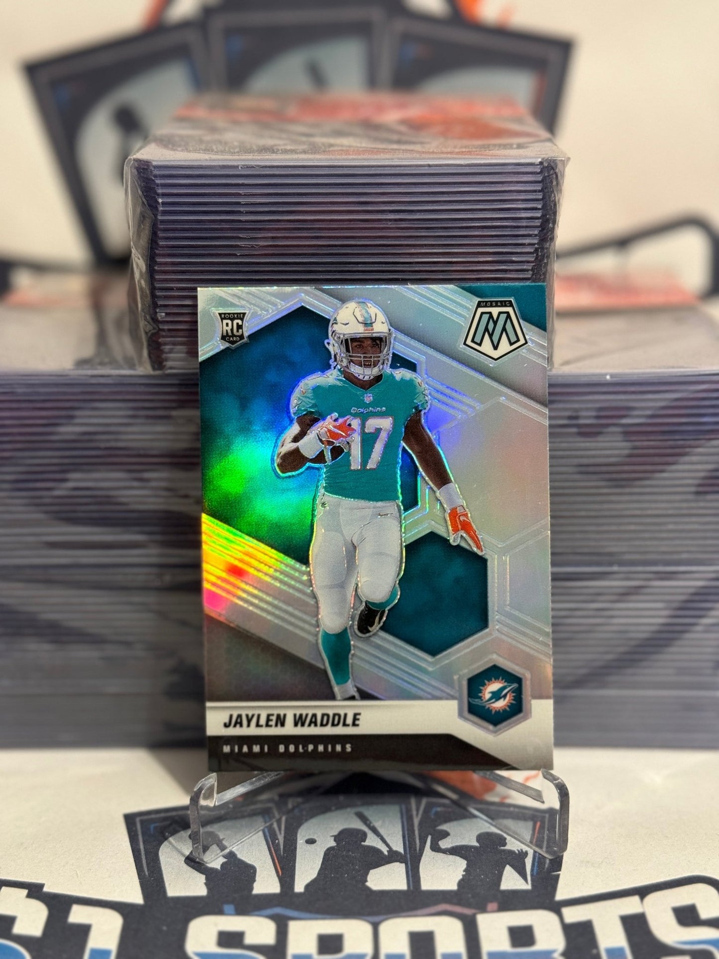 2021 Panini Mosaic (Silver Prizm) Jaylen Waddle Rookie #308