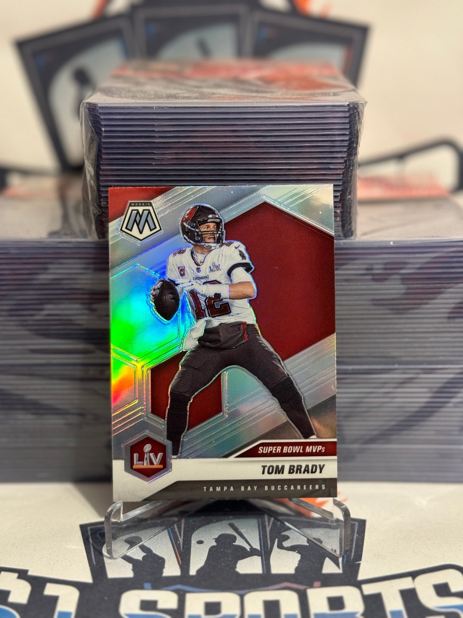 2021 Panini Mosaic (Silver Prizm, Super Bowl MVPs) Tom Brady #285