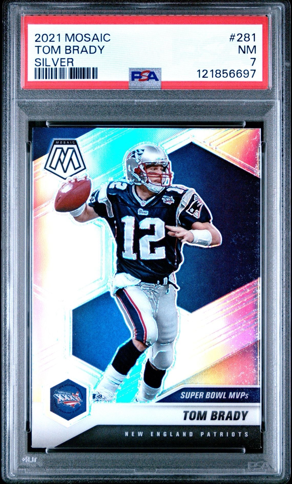 2021 Panini Mosaic (Silver Prizm) Tom Brady 281 - PSA 7