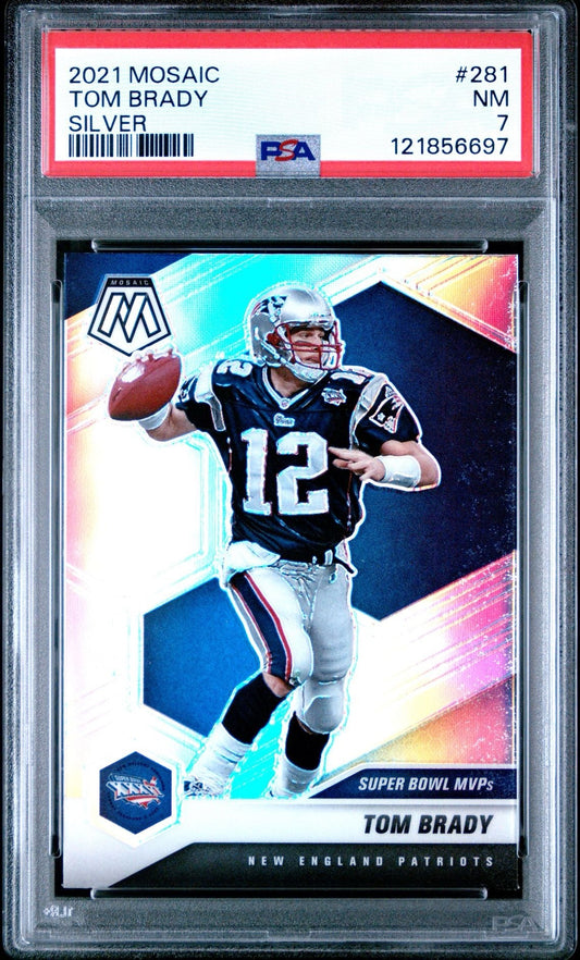 2021 Panini Mosaic (Silver Prizm) Tom Brady 281 - PSA 7