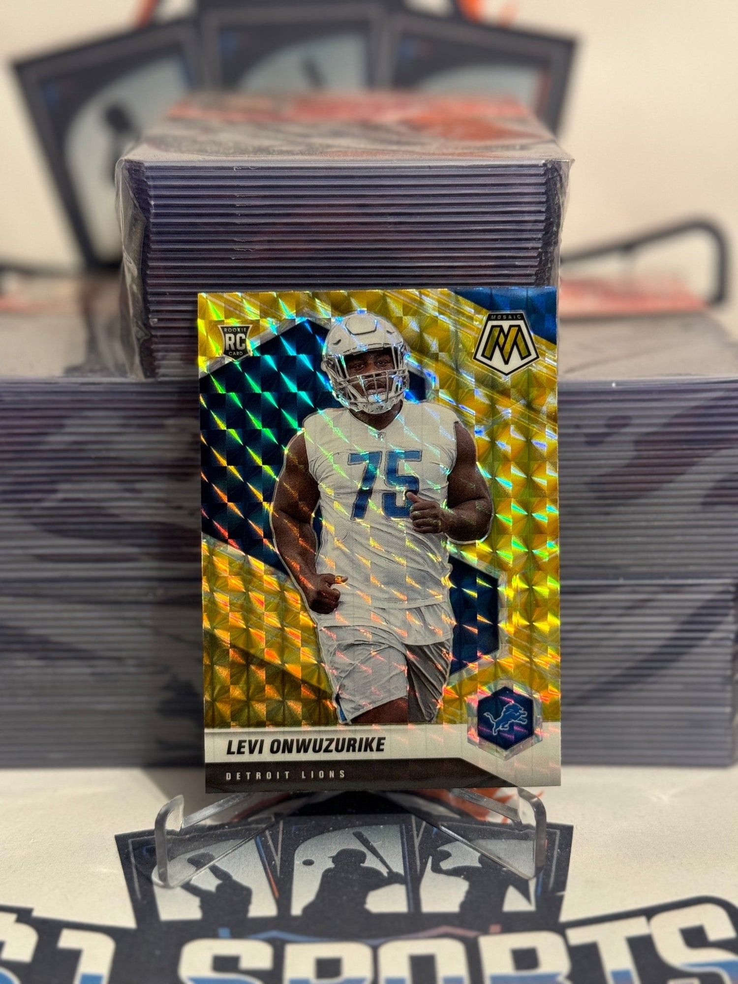 2021 Panini Mosaic (Yellow Reactive Prizm) Levi Onwizurike Rookie #359