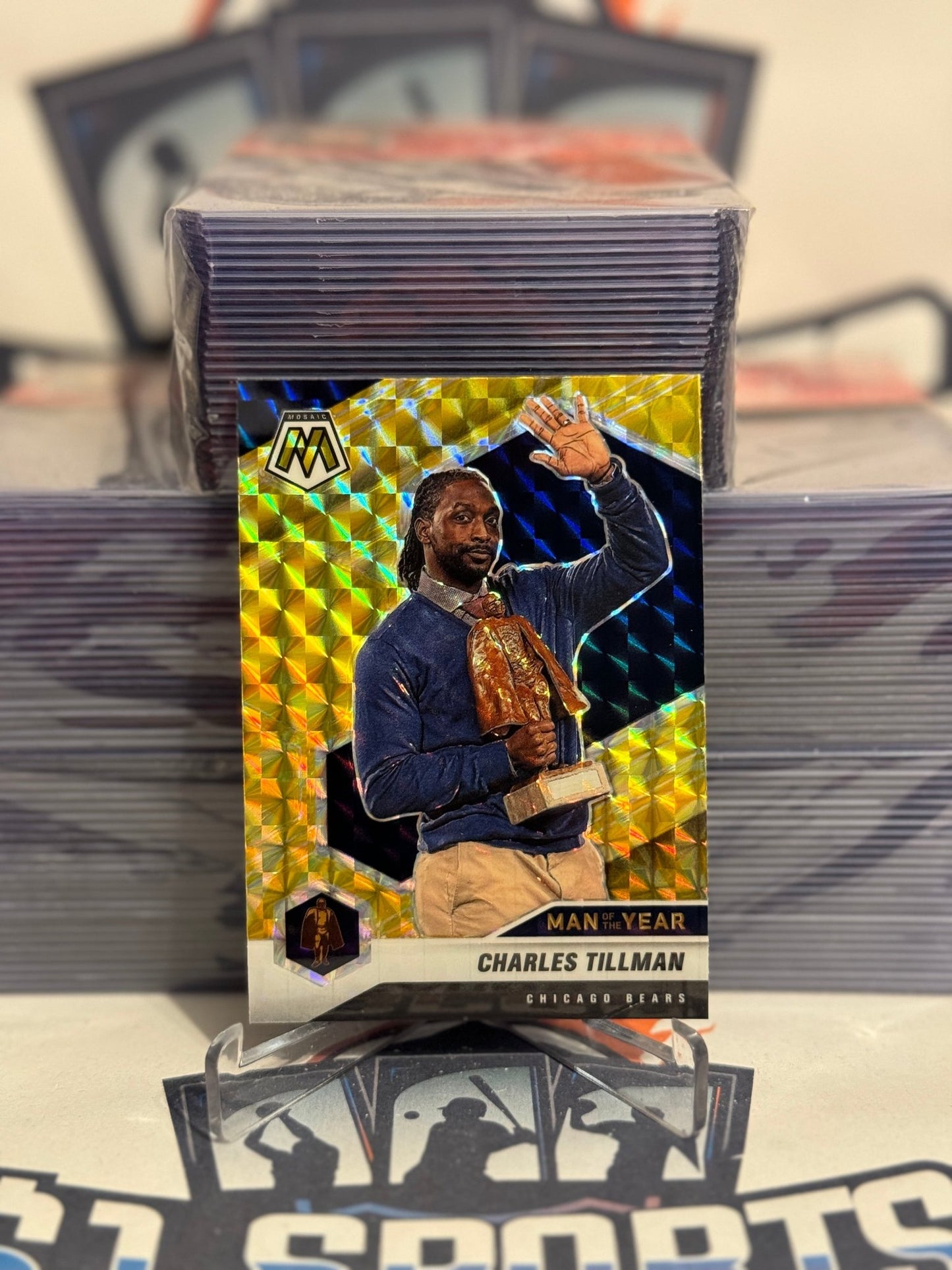 2021 Panini Mosaic (Yellow Reactive Prizm, Man of the Year) Charles Tillman #276