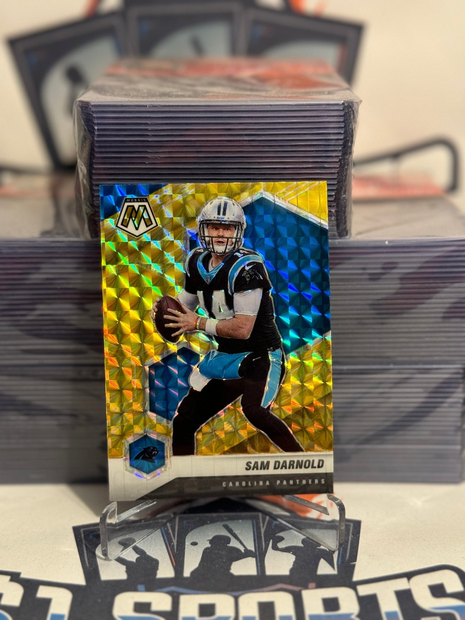 2021 Panini Mosaic (Yellow Reactive Prizm) Sam Darnold #155