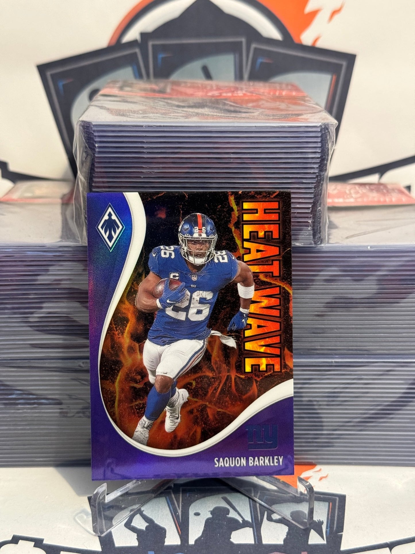 2021 Panini Phoenix (Purple Prizm, Heat Wave 66/125) Saquon Barkley #6