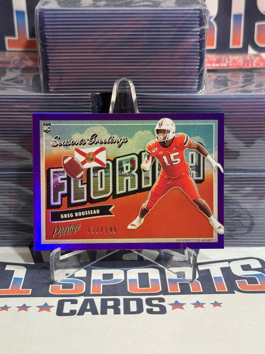 2021 Panini Prestige (Purple, Season's Greetings 131/149) Greg Rousseau Rookie SG - 17