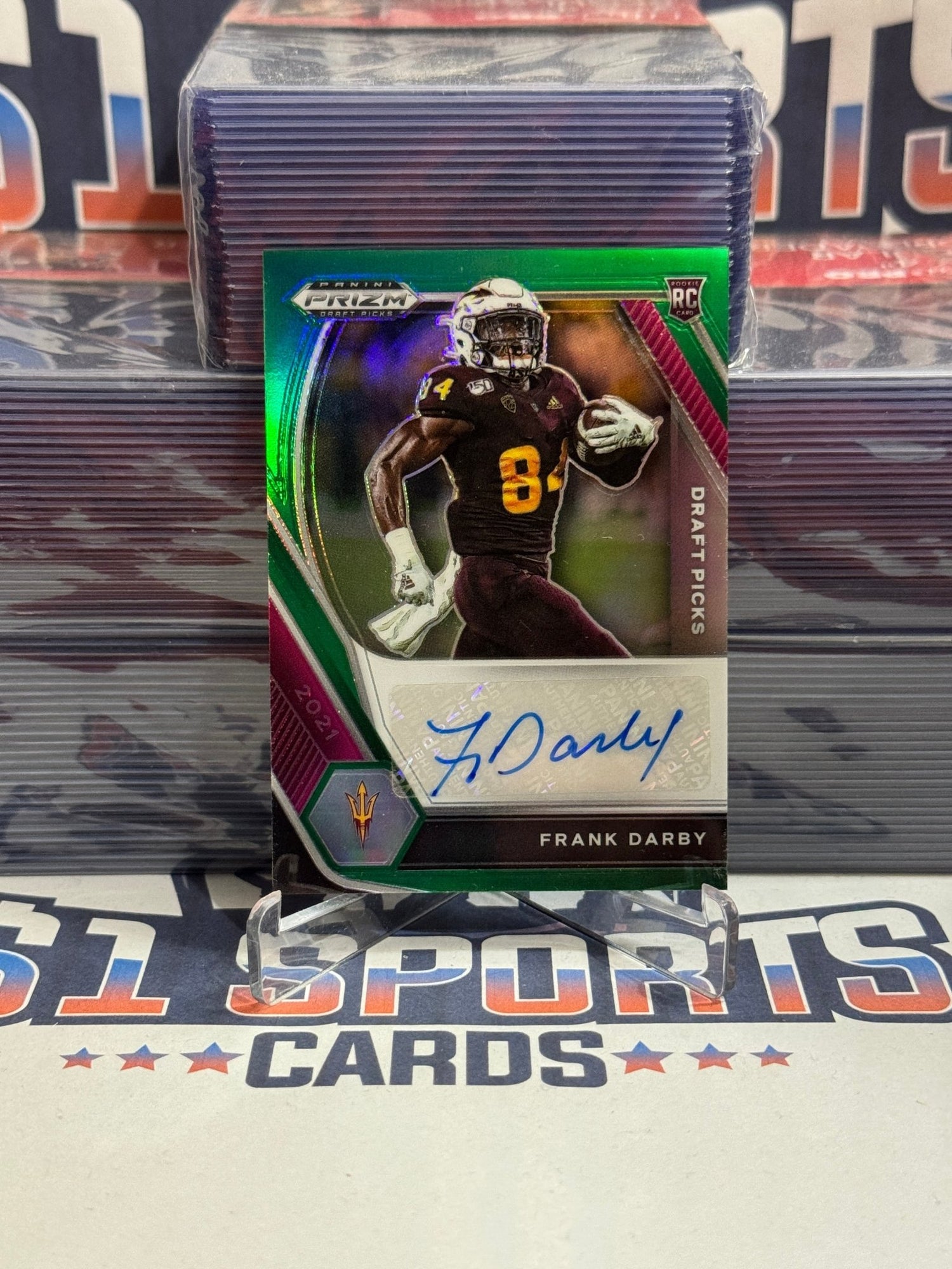 2021 Panini Prizm Draft Picks (Green Prizm, Auto) Frank Darby Rookie #DPA - FDA