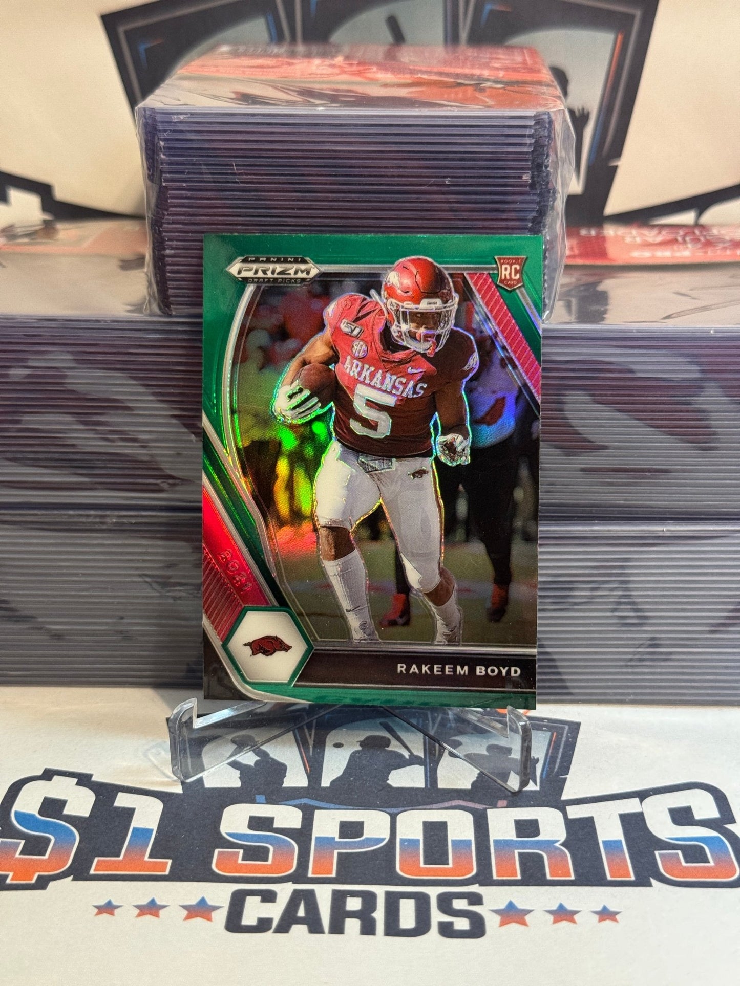 2021 Panini Prizm Draft Picks (Green Prizm) Rakeem Boyd Rookie #152