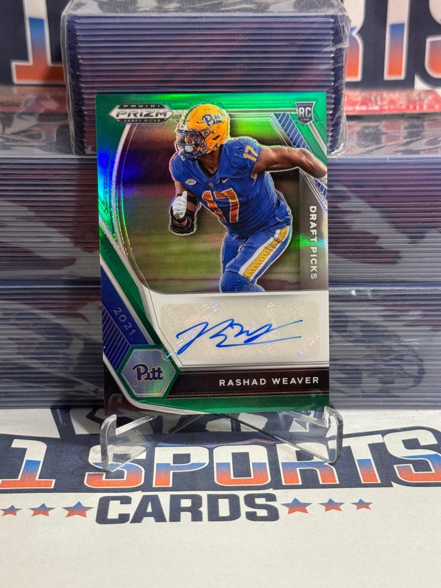 2021 Panini Prizm Draft Picks (Green Prizm) Rashad Weaver Rookie DPA - RAS
