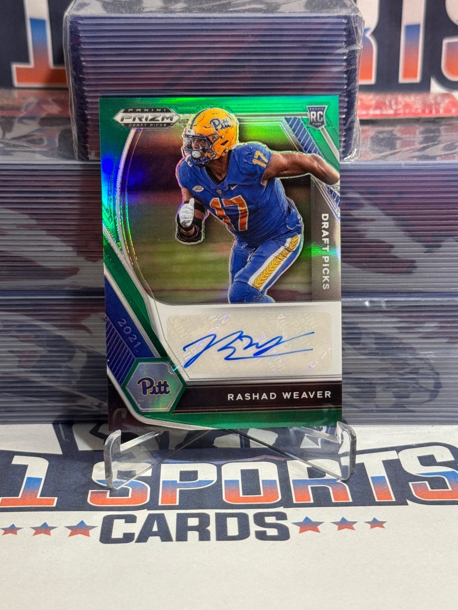 2021 Panini Prizm Draft Picks (Green Prizm) Rashad Weaver Rookie DPA - RAS