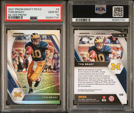 2021 Panini Prizm Draft Picks (Silver Prizm) Tom Brady #6 - PSA 10 (Pop 67)