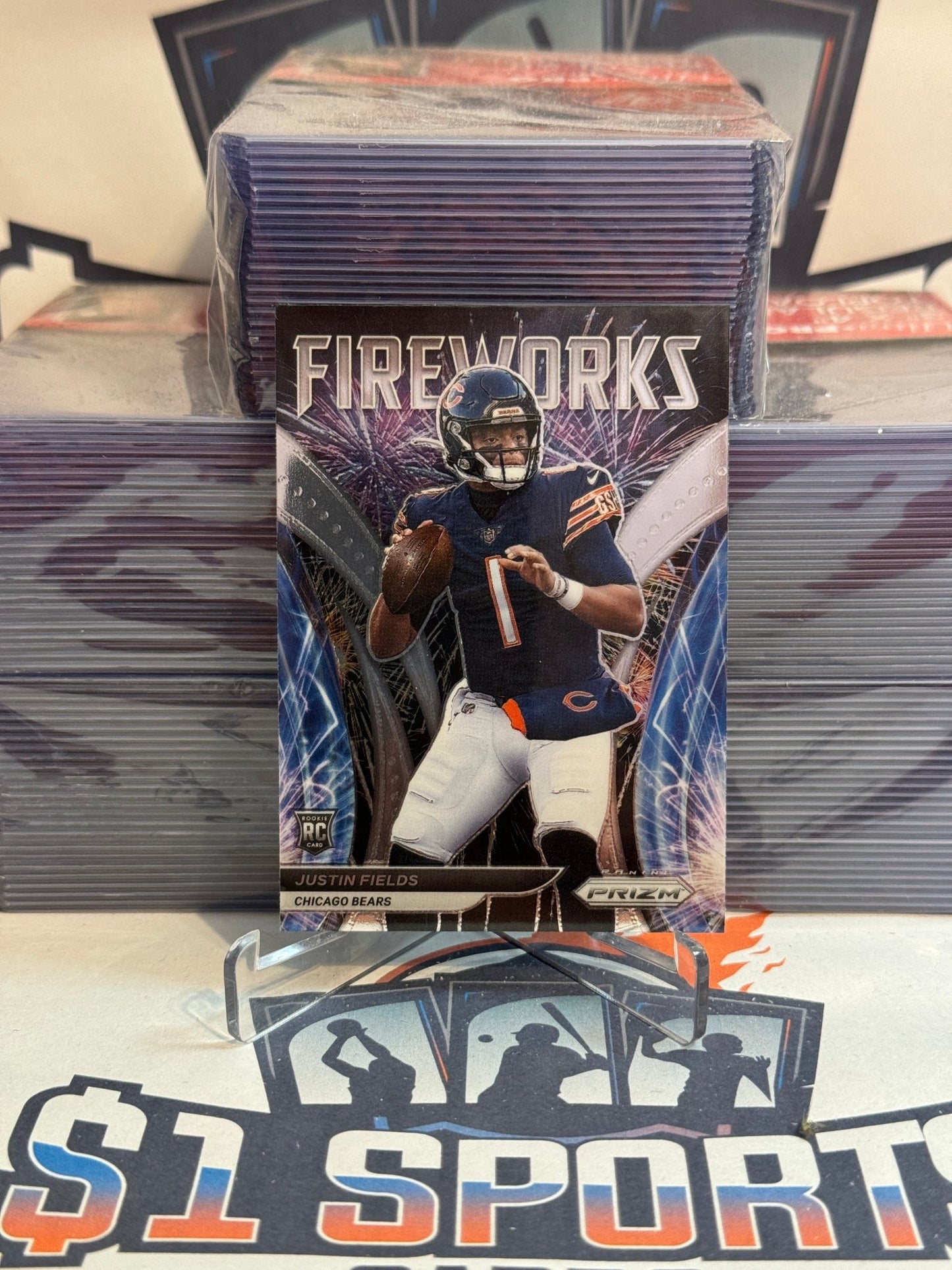 2021 Panini Prizm (Fireworks) Justin Fields Rookie #F - 24