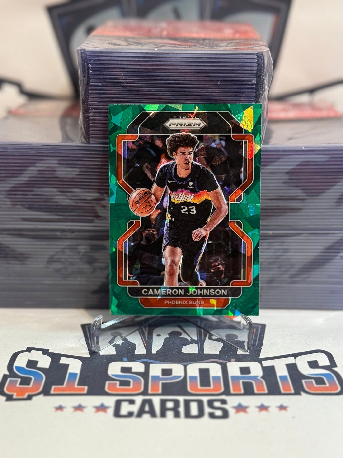 2021 Panini Prizm (Green Ice Prizm) Cameron Johnson #186