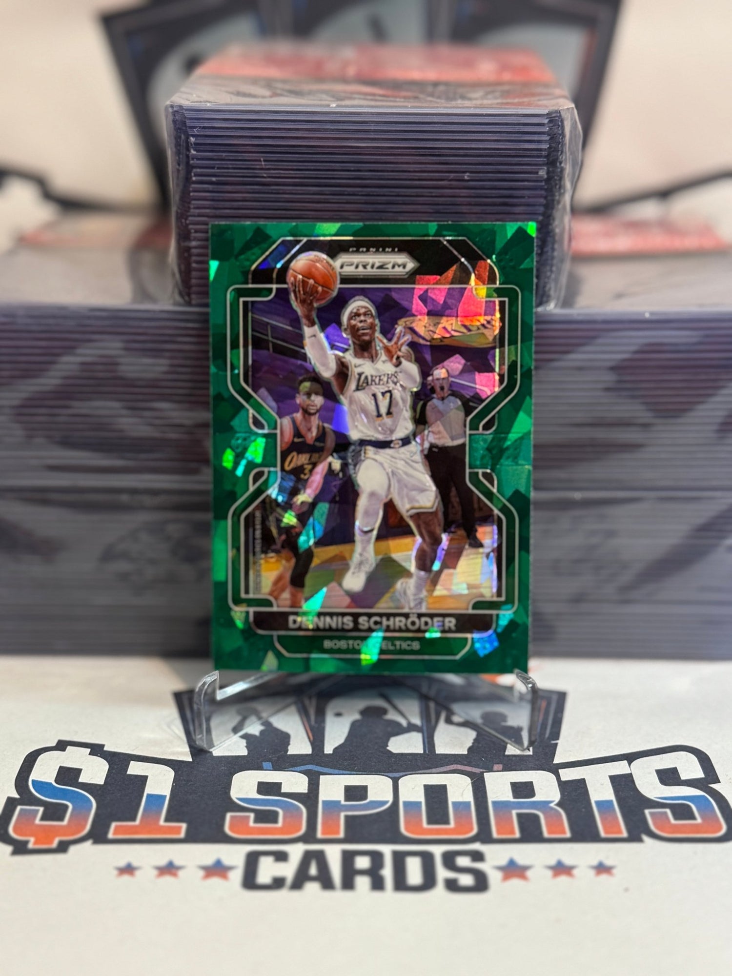2021 Panini Prizm (Green Ice Prizm) Dennis Schroder #20