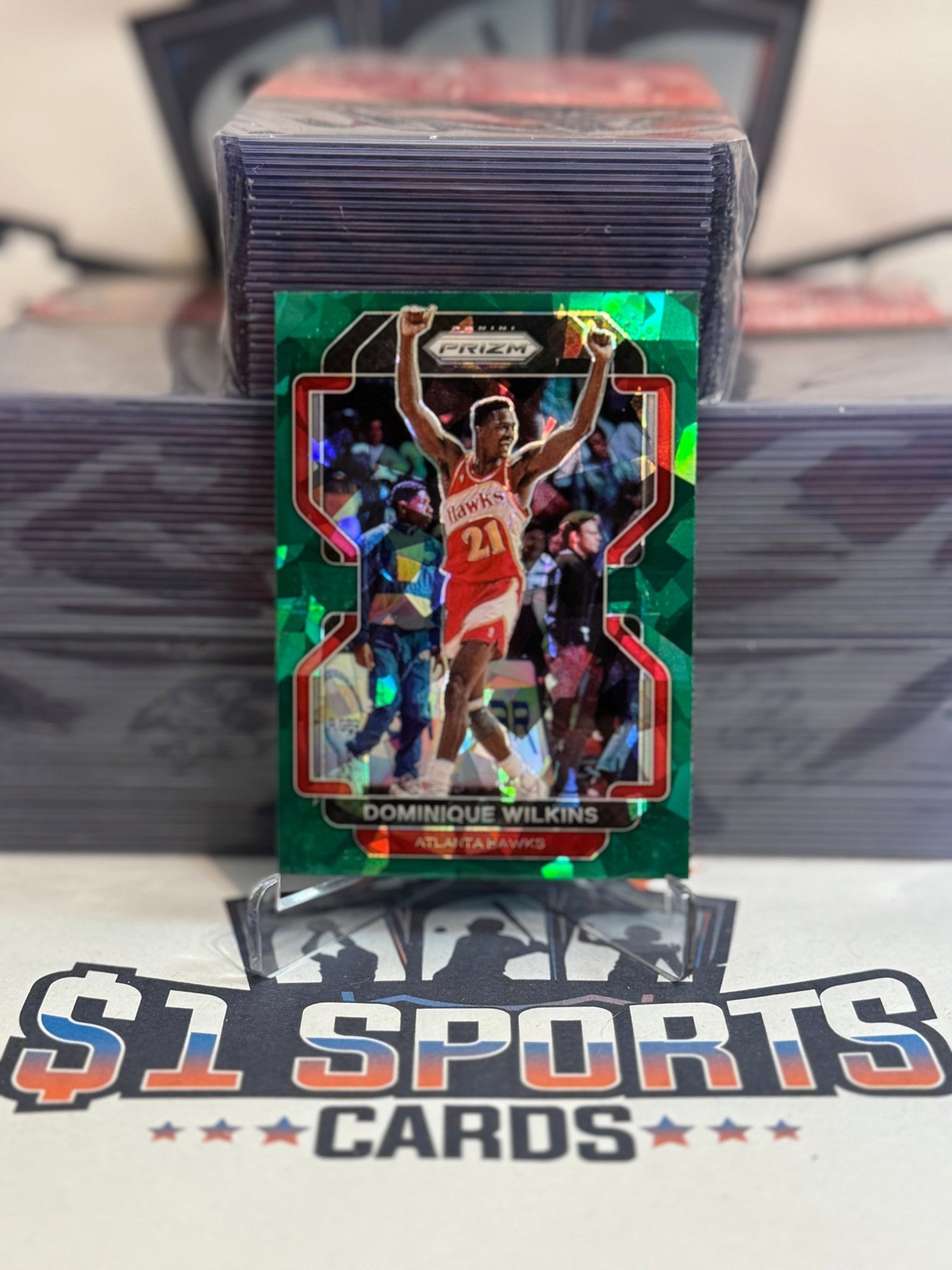 2021 Panini Prizm (Green Ice Prizm) Dominique Wilkins #252