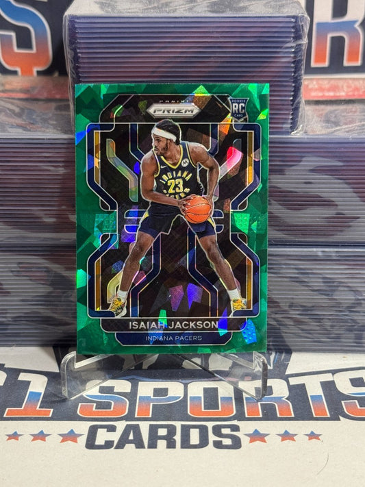 2021 Panini Prizm (Green Ice Prizm) Isaiah Jackson Rookie 309