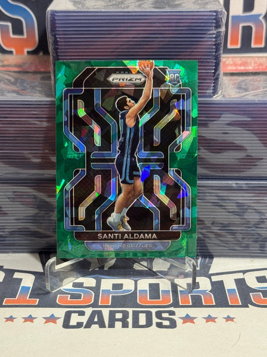 2021 Panini Prizm (Green Ice Prizm) Santi Aldama Rookie 276