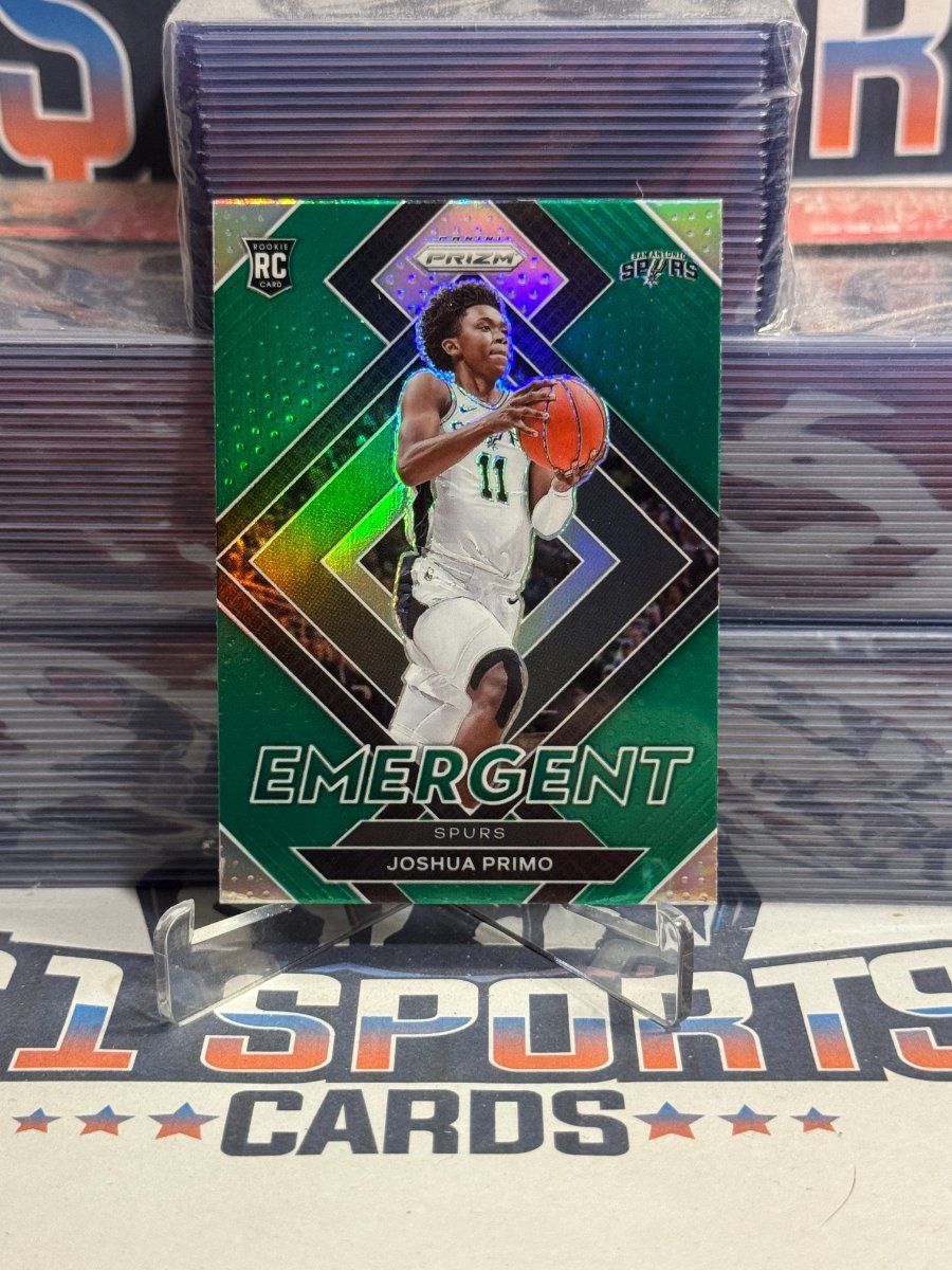 2021 Panini Prizm (Green Prizm, Emergent) Joshua Primo Rookie 17