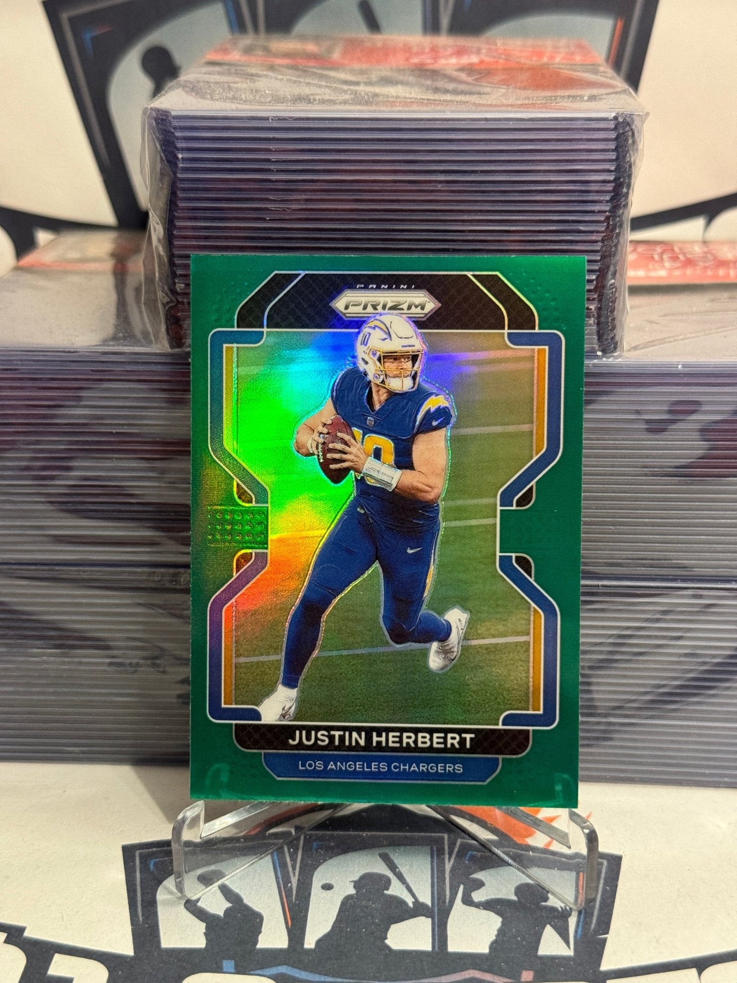 2021 Panini Prizm (Green Prizm) Justin Herbert #169