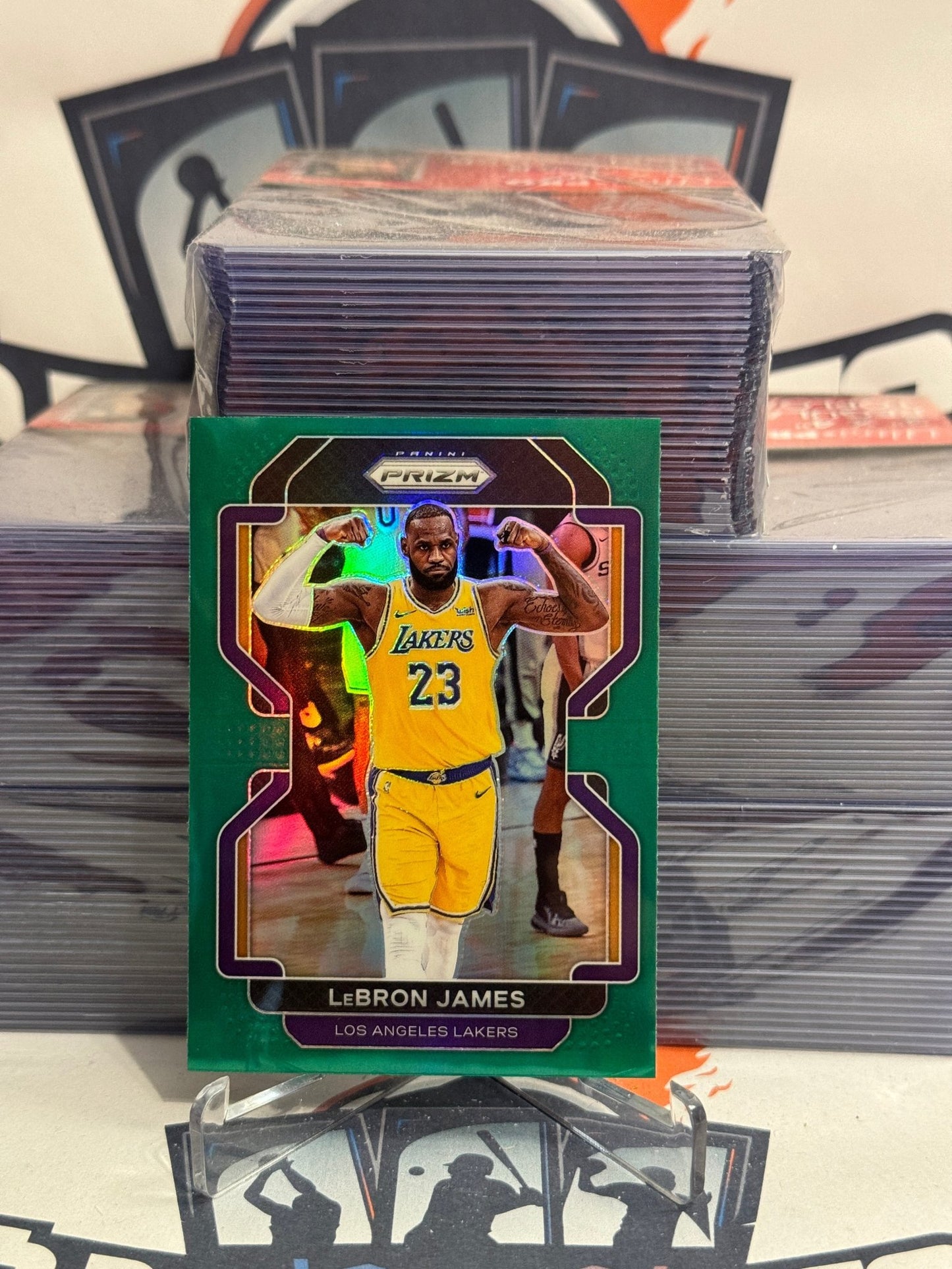 2021 Panini Prizm (Green Prizm) LeBron James #91