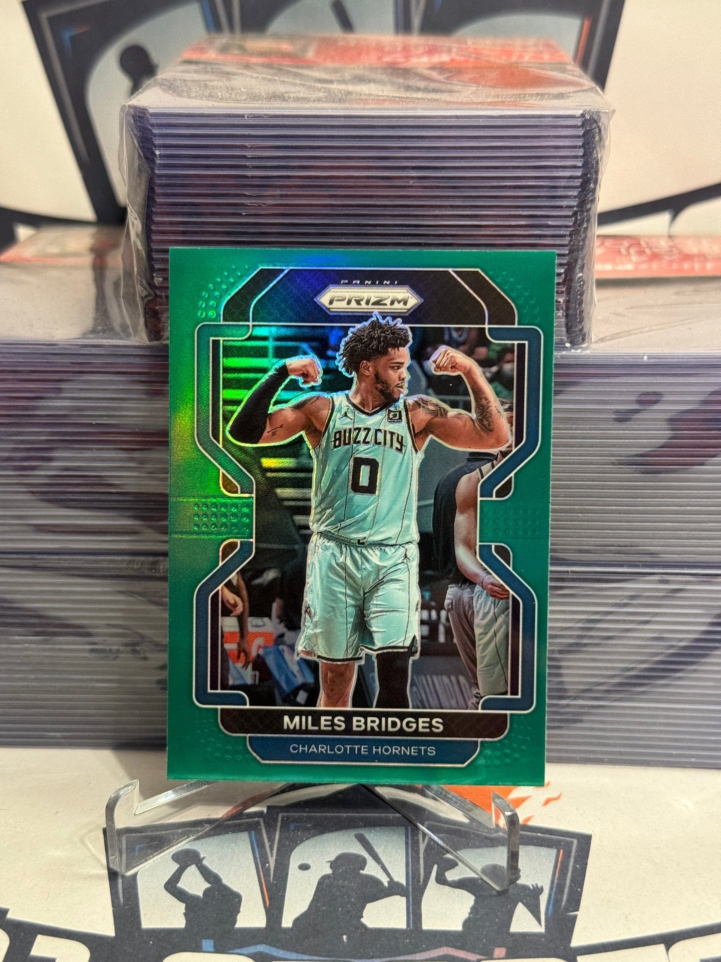 2021 Panini Prizm (Green Prizm) Miles Bridges #132