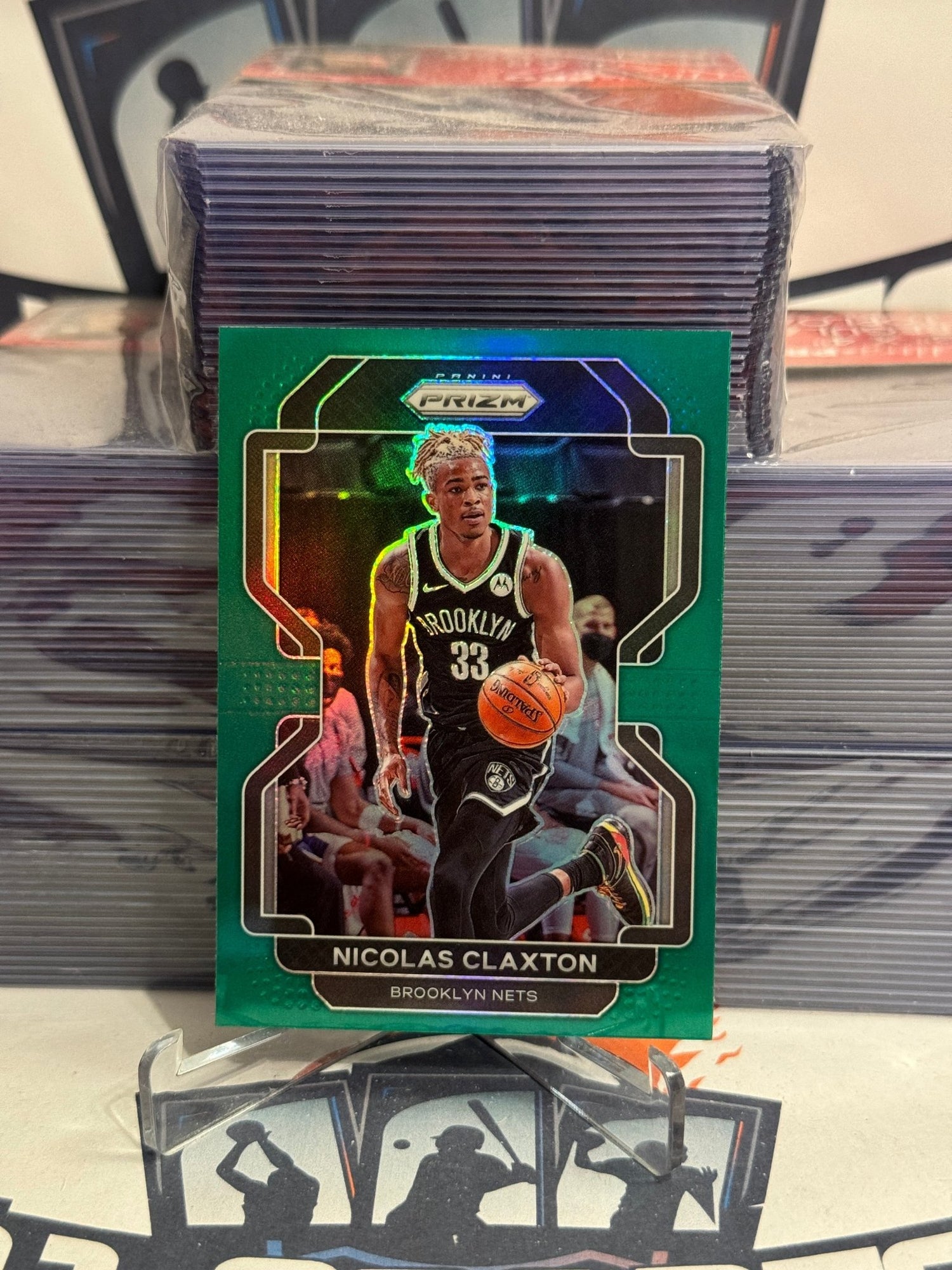 2021 Panini Prizm (Green Prizm) Nicolas Claxton #38