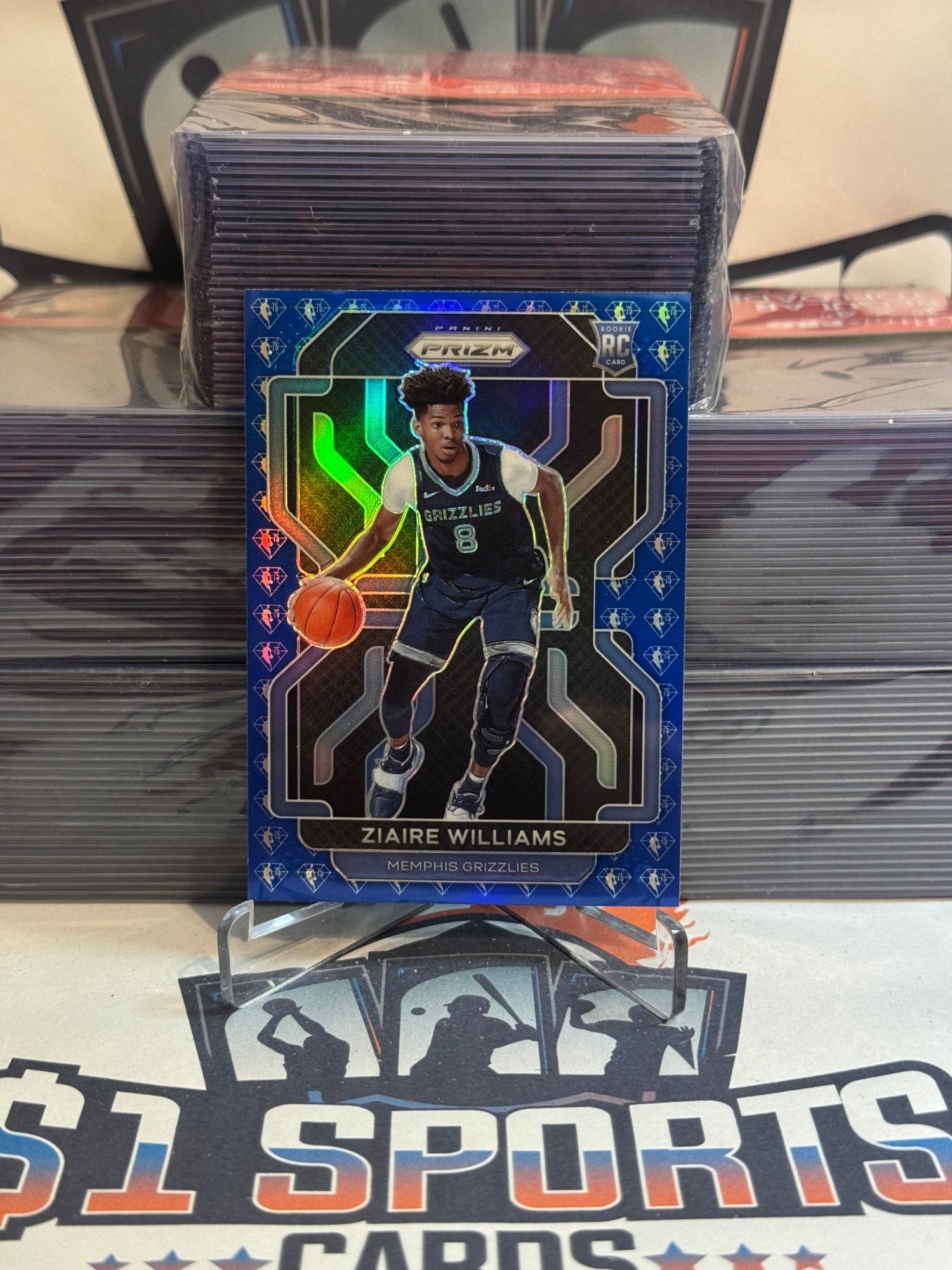 2021 Panini Prizm (NBA 75th Anniversary Prizm SP) Ziare Williams Rookie #313