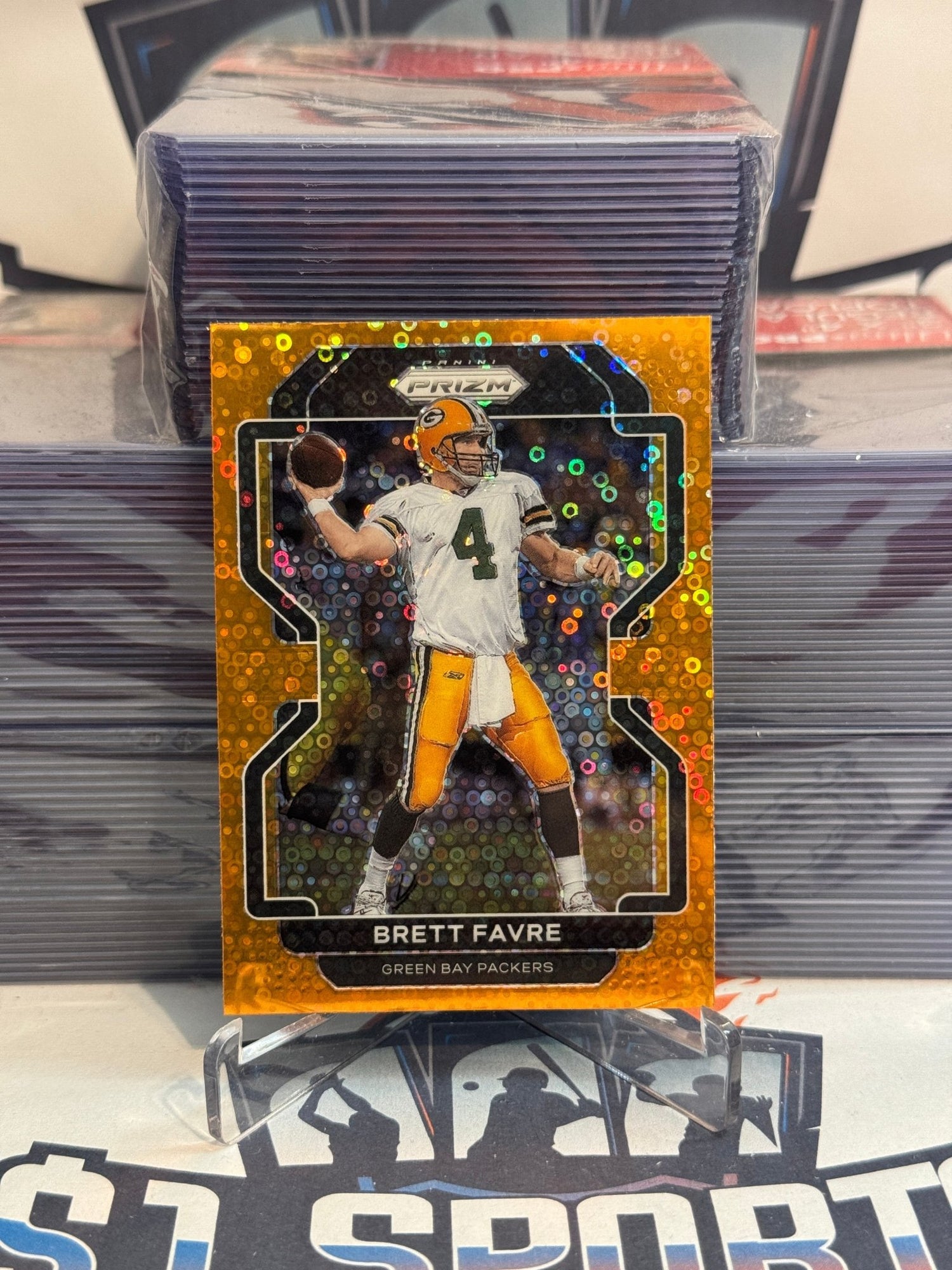 2021 Panini Prizm (Orange Disco Prizm) Brett Favre #144