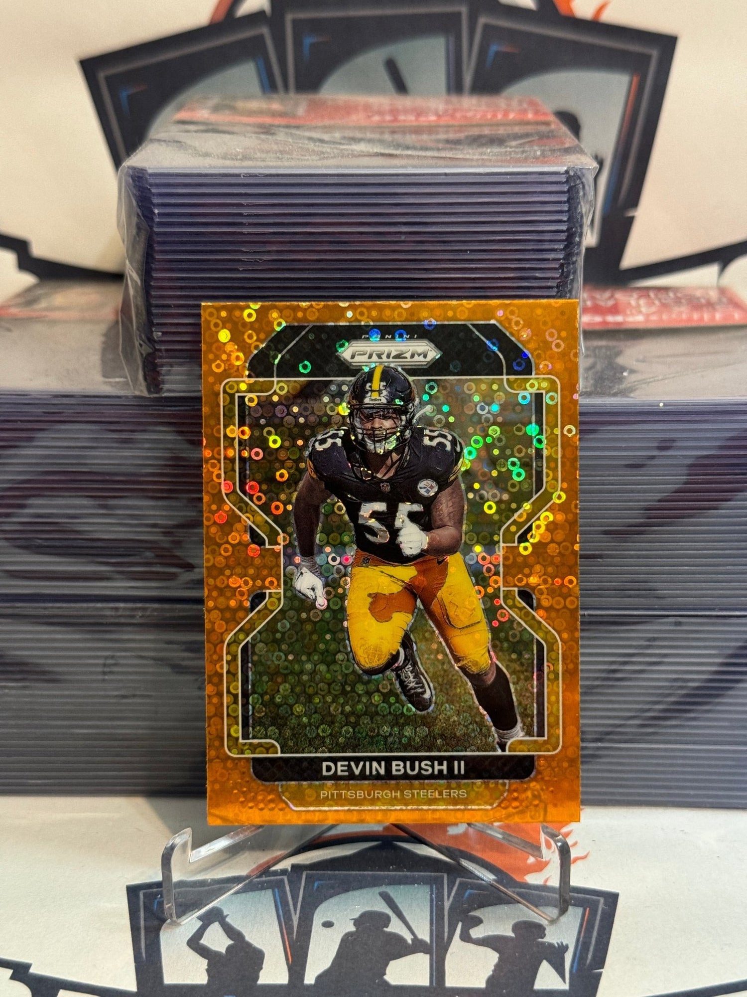 2021 Panini Prizm (Orange Disco Prizm) Devin Bush II #257