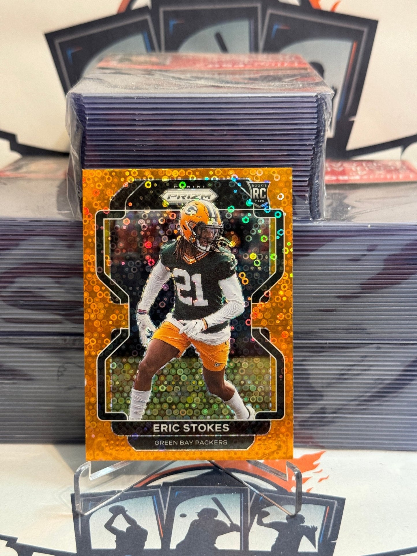 2021 Panini Prizm (Orange Disco Prizm) Eric Stokes Rookie #433