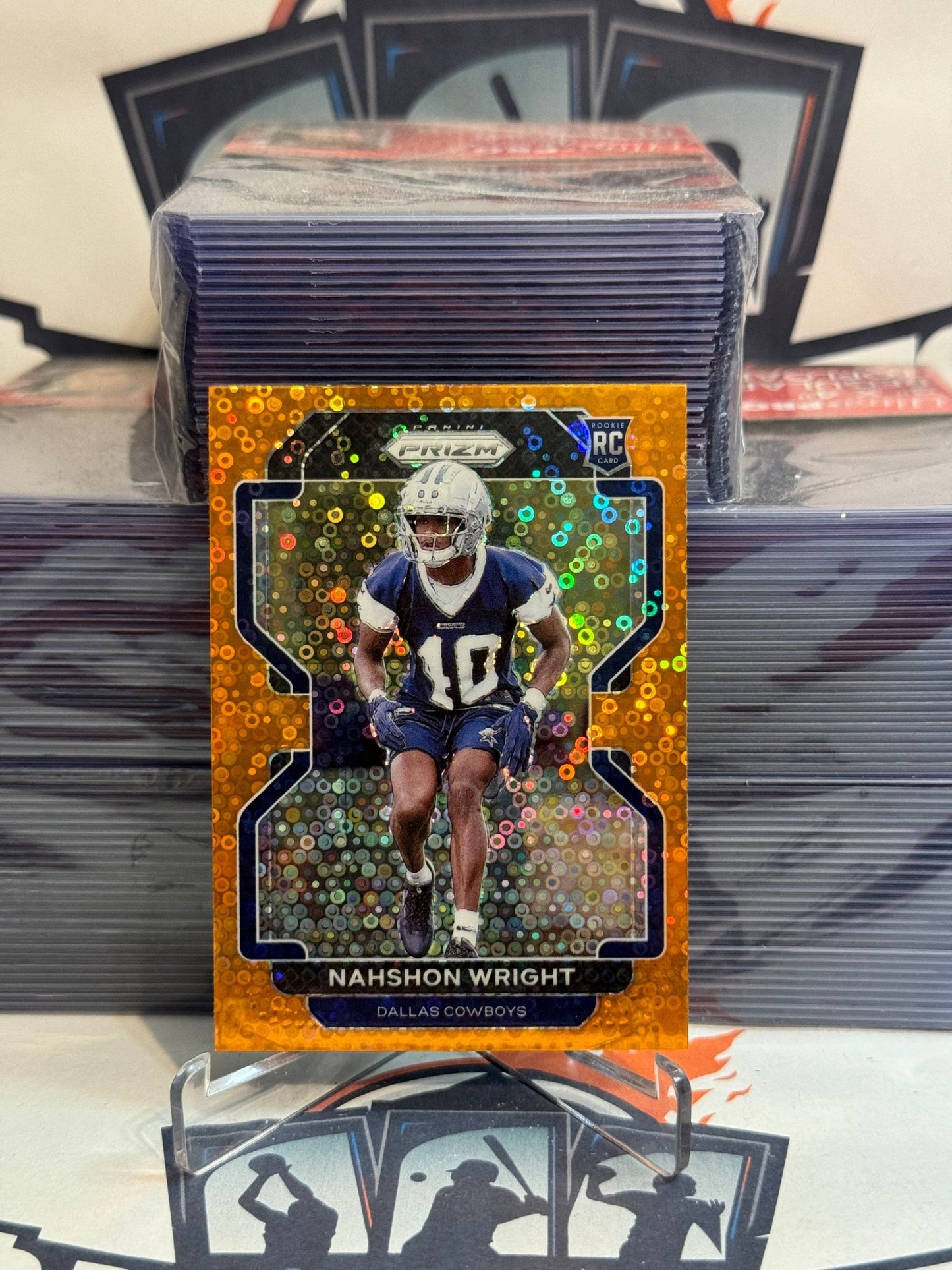 2021 Panini Prizm (Orange Disco Prizm) Nashon Wright Rookie #438