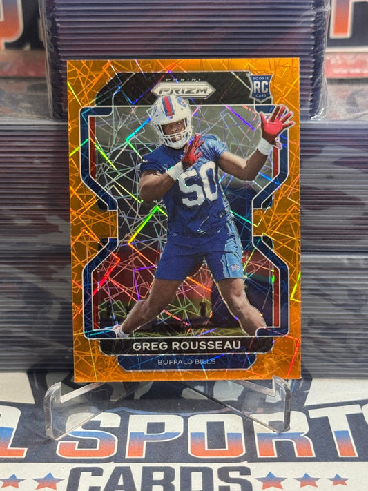 2021 Panini Prizm (Orange Lazer Prizm) Greg Rousseau Rookie 434