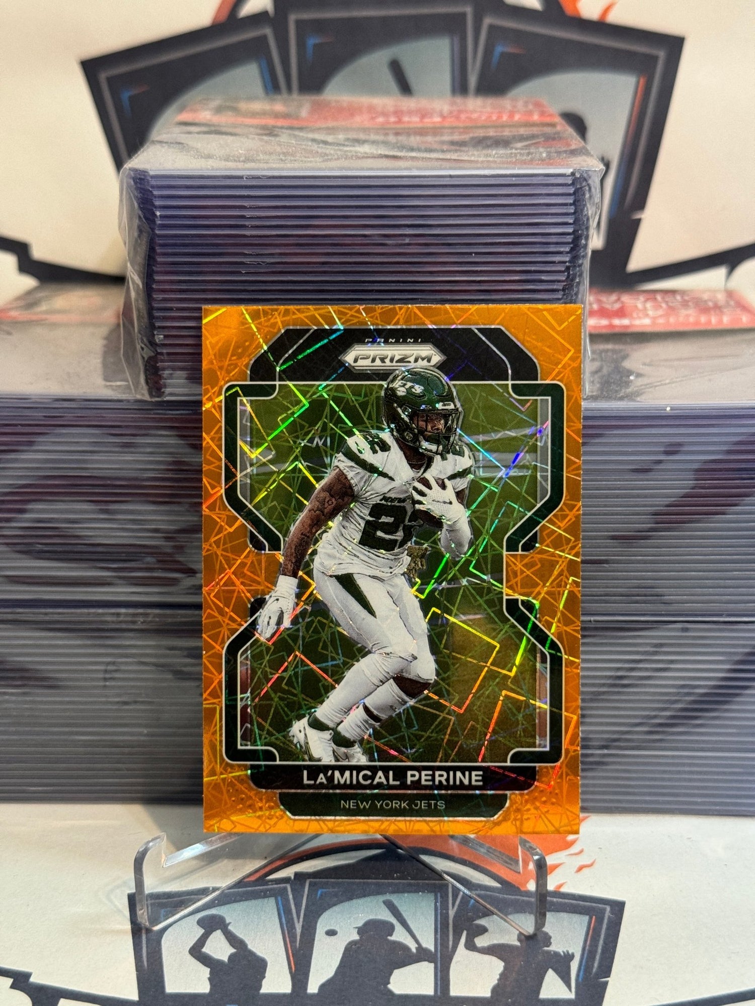 2021 Panini Prizm (Orange Lazer Prizm) La'Mical Perine #88