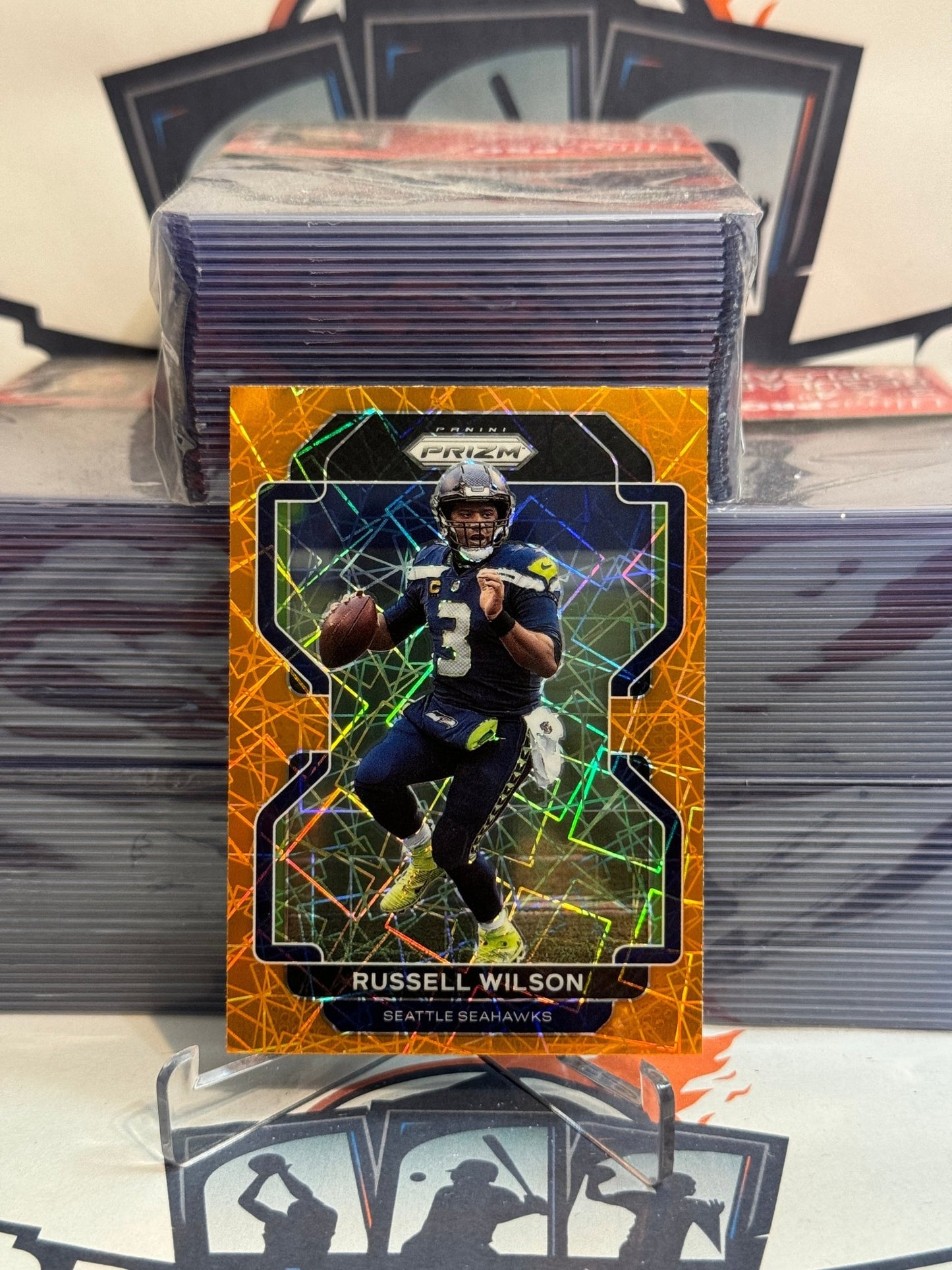 2021 Panini Prizm (Orange Lazer Prizm) Russell Wilson #45