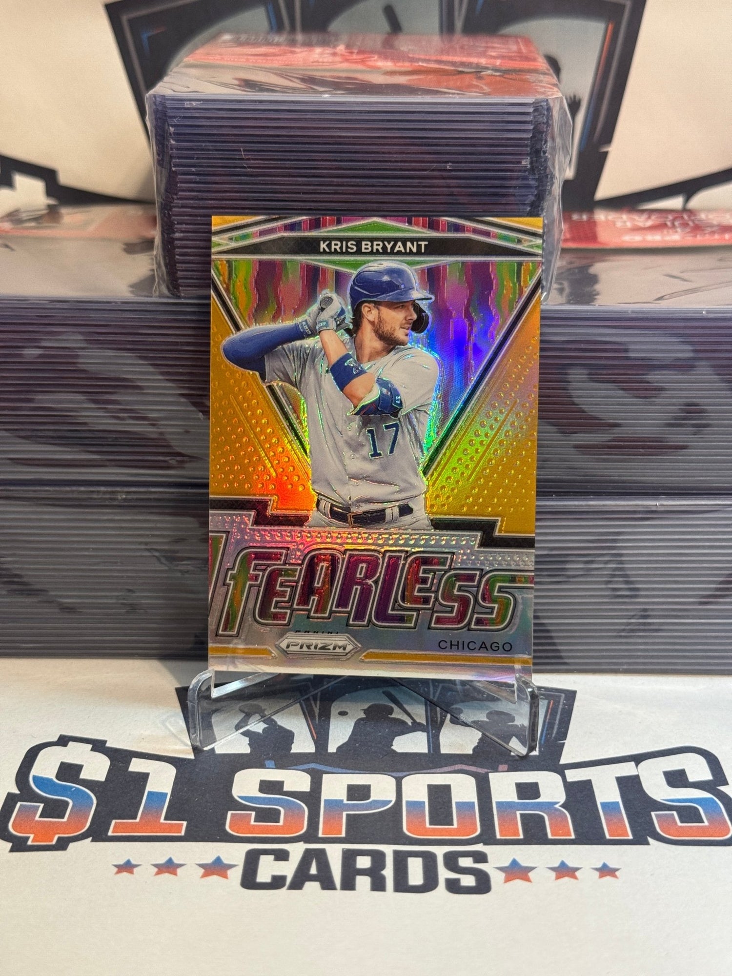 2021 Panini Prizm (Orange Prizm, Fearless 42/100) Kris Bryant #FR - 12