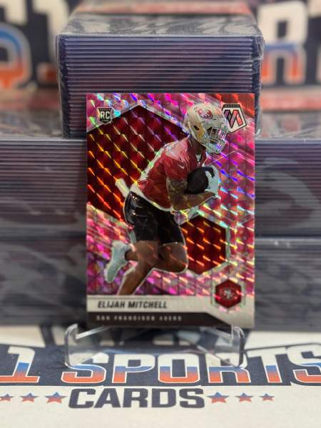 2021 Panini Prizm (Pink Camo Prizm) Elijah Mitchell Rookie 376