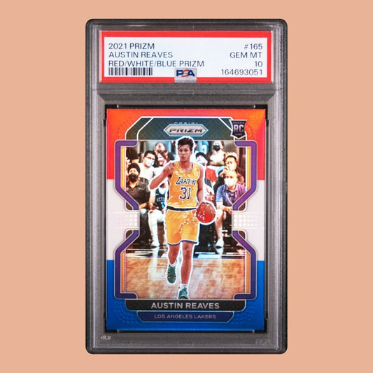 2021 Panini Prizm (Red White Blue Prizm) Austin Reaves Rookie 165 - PSA 10