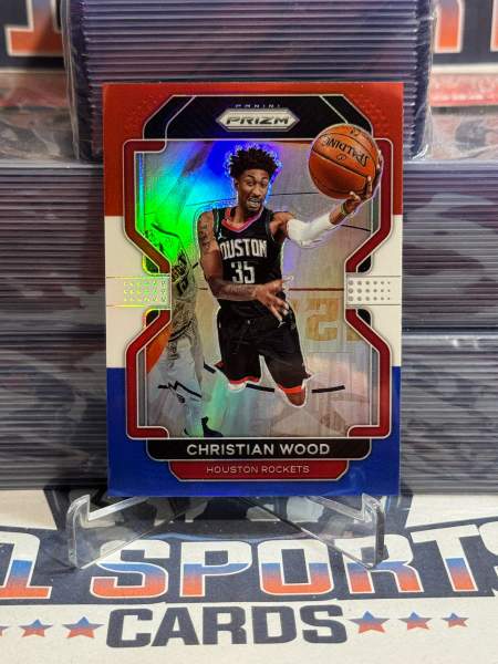 2021 Panini Prizm (Red White Blue Prizm) Christian Wood 112