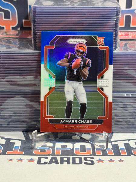 2021 Panini Prizm (Red White Blue Prizm) Ja'Marr Chase Rookie 337