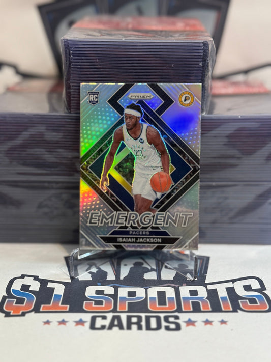 2021 Panini Prizm (Silver Prizm, Emergent) Isaiah Jackson Rookie #309