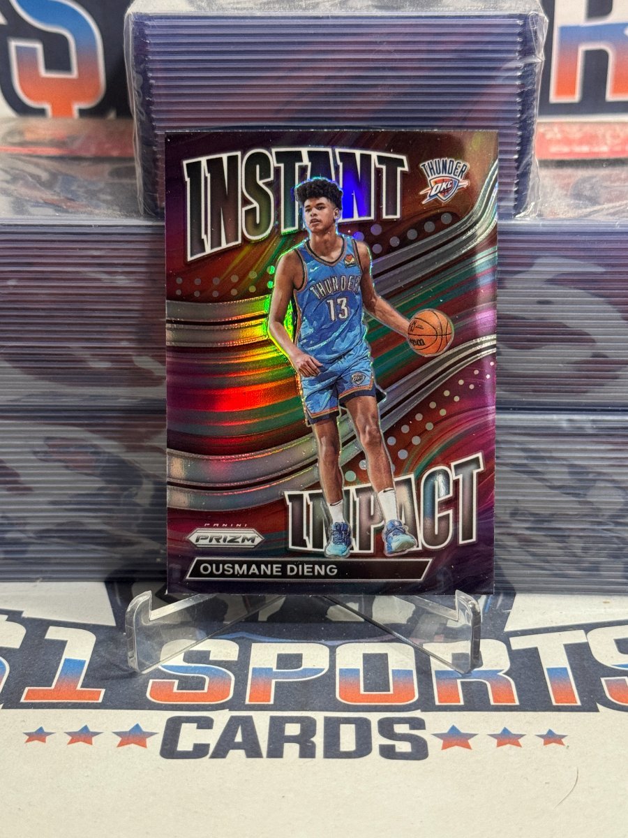 2021 Panini Prizm (Silver Prizm, Instant Impact) Ousmane Dieng Rookie 15
