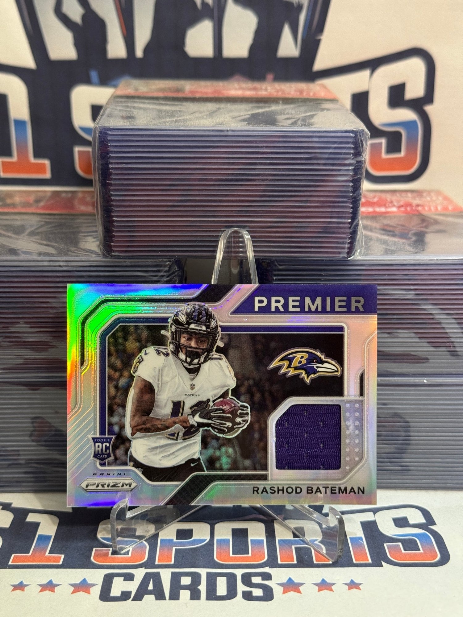 2021 Panini Prizm (Silver Prizm, Premier Jersey Relic) Rashod Bateman Rookie #PJ - 10