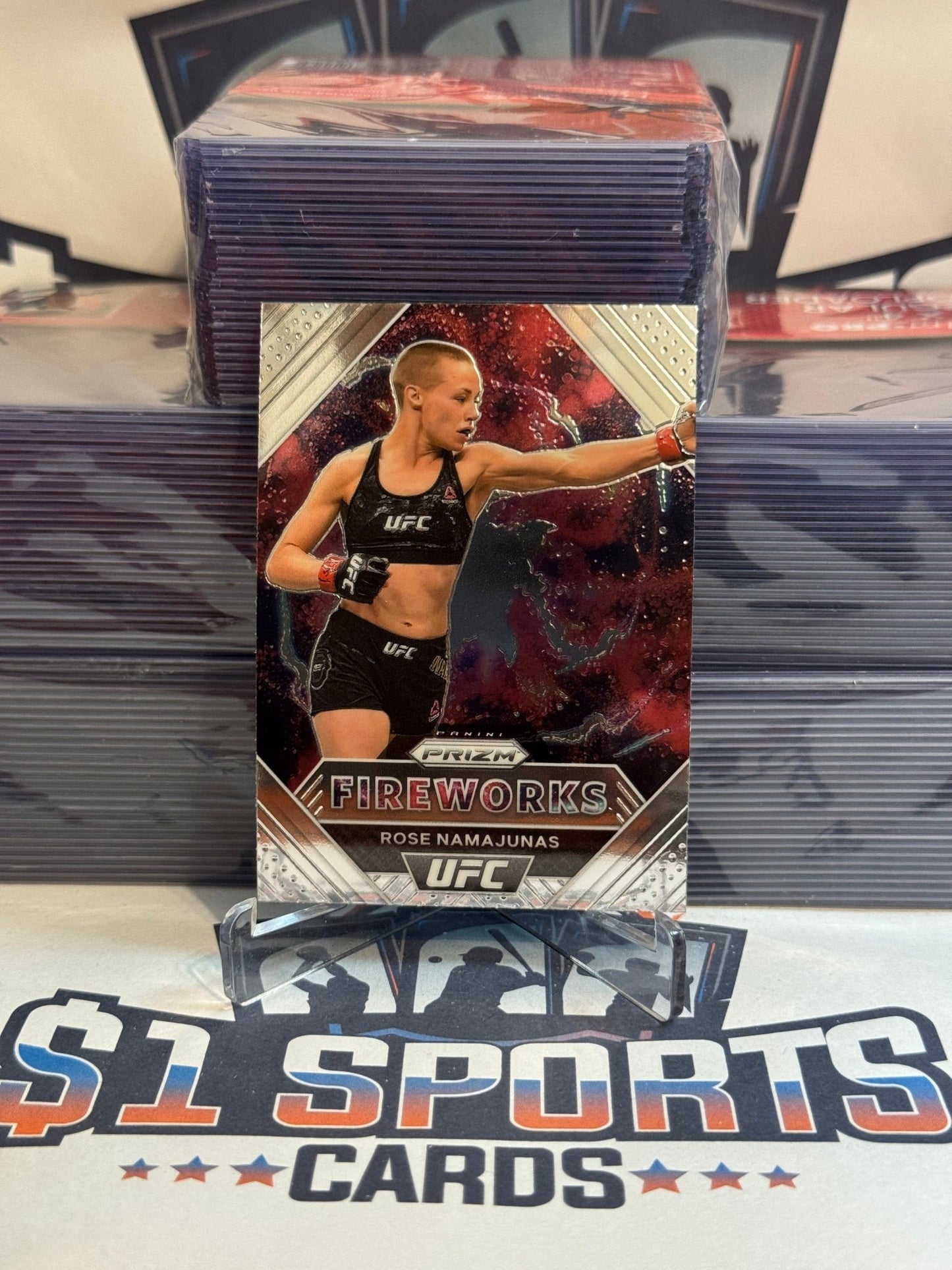 2021 Panini Prizm UFC (Fireworks) Rose Namajunas #25