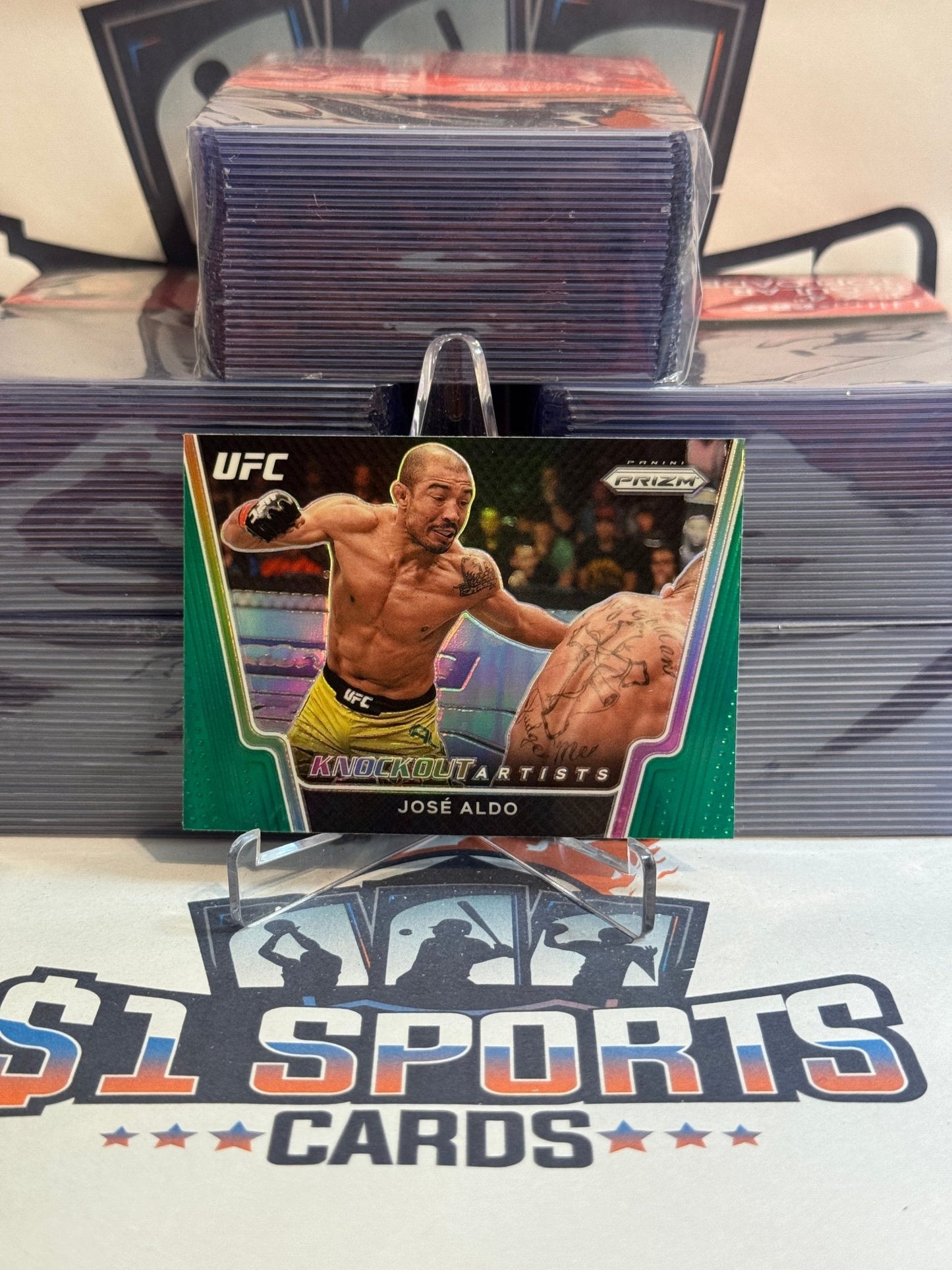 2021 Panini Prizm UFC (Green Prizm, Knockout Artists) Jose Aldo #8